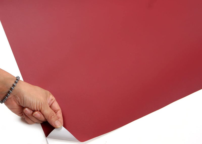ROSEROSA Peel and Stick PVC Solid Self-Adhesive Wallpaper Covering Counter Top Shelf Liner Red Wine (SL528 : 2.00 Feet X 6.56 Feet) - Image 4